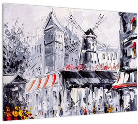 Kép - utca Párizsban, olajfestmény (70x50 cm)