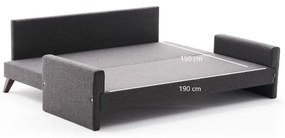 Antracitszürke kinyitható kanapé 208 cm Bella – Balcab Home