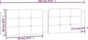 fekete műbőr fejtámla párna Zadar 193 cm