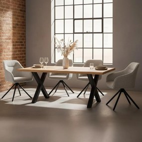 AVENBERG NATURAL SWIVEL GREY 4+1 Étkezőgarnitúra