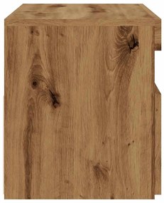 kézműves tölgy szerelt fa TV-szekrény LED-ekkel 75x35x40 cm
