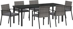 vidaXL Kert étkező szett 6 pcs Szürke Porszórt acél
