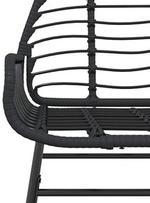 5 részes fekete polyrattan üveg kerti étkezőgarnitúra