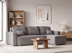 Világosszürke sarokkanapé SMART COSARO, kétoldalas + 2 párna AJÁNDÉK