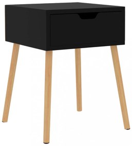 magasfényű fekete forgácslap éjjeliszekrény 40 x 40 x 56 cm