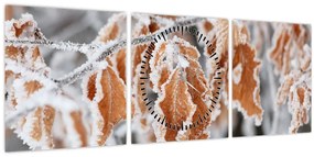 Kép - Fagyott levelek (órával) (90x30 cm)
