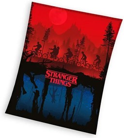 Stranger Things Upside Down coral fleece polár takaró 150x200cm