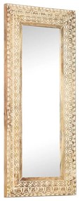 kézzel faragott tömör mangófa tükör 110 x 50 x 2,6 cm