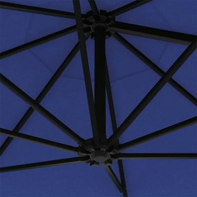 kék falra szerelhető napernyő fémrúddal 300 cm