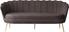 Luxus kanapé, 3 személyes, szürkésbarna Velvet szövet/arany, Art-deco, NOBLEO TYP 2
