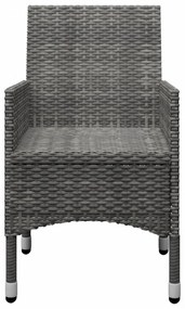 9 részes szürke polyrattan és üveg kerti étkezőgarnitúra