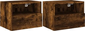 vidaXL 2 db füstös tölgy színű szerelt fa fali TV-szekrény 40x30x30 cm