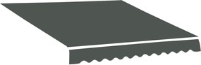 Outsunny Pótló Napernyő Vászon - Puha Hullámos Sáv - Magas Sűrűségű 280 g/m² UV-ellenálló Poliészter Szürkében 3,82L x 2,4W (kivetés) m | Aosom