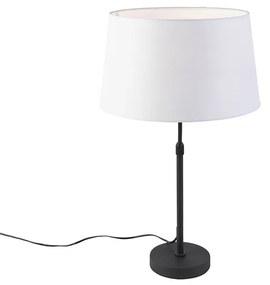 Asztali lámpa fekete fehér vászon búrával 35 cm állítható - Parte