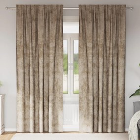 Bársony Függönyök 2 db Fémlyukkal Champagne 225x140 cm