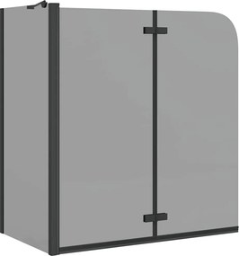 vidaXL Zuhanybeépítés Fekete 120 x 68 x 130 cm ESG üveg és alumínium