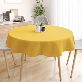 Goldea pamut asztalterítő - mézsárga - kör alakú Ø 160 cm
