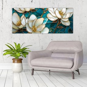 Kép - Ólomüveg magnóliával (120x50 cm)