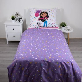 Egyszemélyes pamut gyerek ágyneműhuzat 140x200 cm Gabby's Dollhouse "Confetti" – Jerry Fabrics