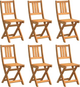 vidaXL Kerti Szék 6 pcs Olaj Természetes 40 x 42 x 85 cm Tömör Akácfa