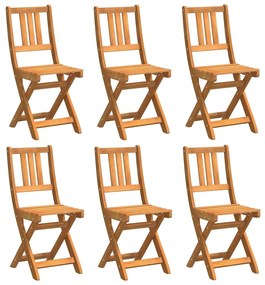 vidaXL Kerti Szék 6 pcs Olaj Természetes 40 x 42 x 85 cm Tömör Akácfa