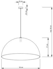 SFERA függeszték 1xE27/60W/230V, 35 cm átmérő, fehér/arany