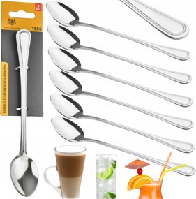 Teáskanál Kávéskanál Latte Fagylalt Desszert Hosszú Szett 6db