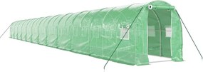 vidaXL zöld acélvázas melegház 48 m² 24 x 2 x 2 m