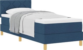 vidaXL Boxrugós ágy matracmal fejtámlával Kék 80 x 200 cm szövet