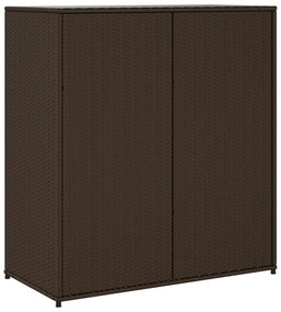 barna polyrattan kerti tárolószekrény 105 x 55 x 113 cm