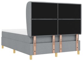 Boxspring Ágy Matracot Tartalmazó Világosszürke 140x200 cm Szövet