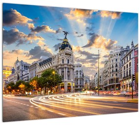 Kép - Calle Gran Vía, Madrid, Spanyolország (70x50 cm)