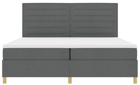 Boxspring Ágy Mattal és LED Delux Szürke 200x200 cm Szövet