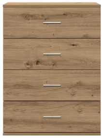 Széf fiókkal kézműves tölgy 60 x 39 x 80 cm Faanyag