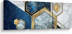 Kép - Márvány hatszögek (órával) (90x30 cm)