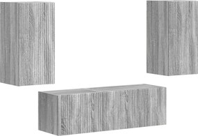 vidaXL TV falit kabinet szett 4 pcs Szürke Sonoma Faanyag