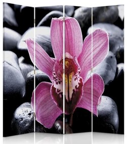 Gario Paraván Zen orchidea virággal Méret: 145 x 170 cm, Kivitelezés: Klasszikus paraván