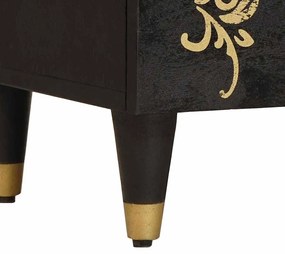 vidaXL Éjjeli szekrény ajtóval Fekete 50 x 33 x 60 cm Tömör Mangófát