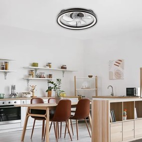 LED Mennyezeti lámpa ventilátorral FARGO LED/37W/230V fekete + távirányító