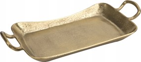 Dekorációs tálca 41x21 cm fém, arany fogantyúkkal IR0017