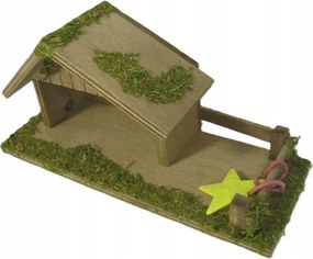 Karácsonyi betlehem 19x17x10cm, 4cm-es figurákhoz