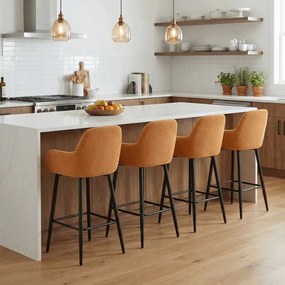 Barová židle, žlutá, látka,AUB-V4009 YEL6