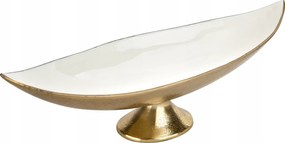 Dekorációs tál nagy 51 cm fehér-arany fém