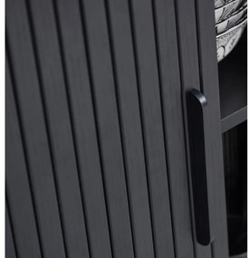 Fekete TV-állvány tölgyfa dekorral 120x56 cm Nola – Unique Furniture