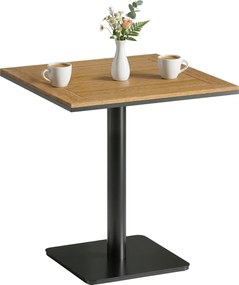 Outsunny négyzetes erkélyasztal 70×70×74 cm, fahatású WPC asztallap és fémváz, 30 kg teherbírás | Aosom