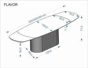Flavor bővíthető étkezőasztal fehér márvány/dió