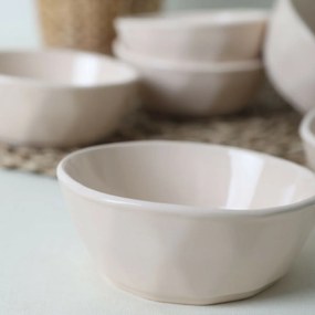 6 darab Facetta 12 cm-es kőagyag tálkészlet, bézsszínű