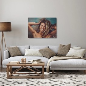 Kép - egy fiatal nő portréja (üvegen) (70x50 cm)