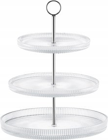 Háromszintes Patera Curly Fogantyúval 29 CM Ezüst Ambition