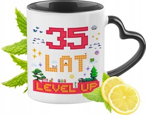 Születésnapra 35 35te Fekete Bögre Szív Alakú Füllel Ajándék